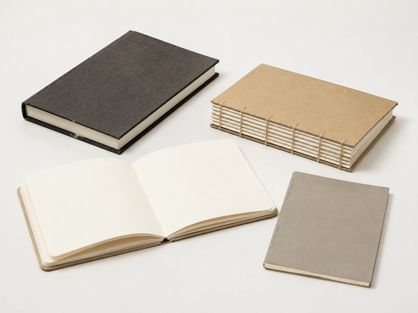 Reference image of notebooks and handcrafted books