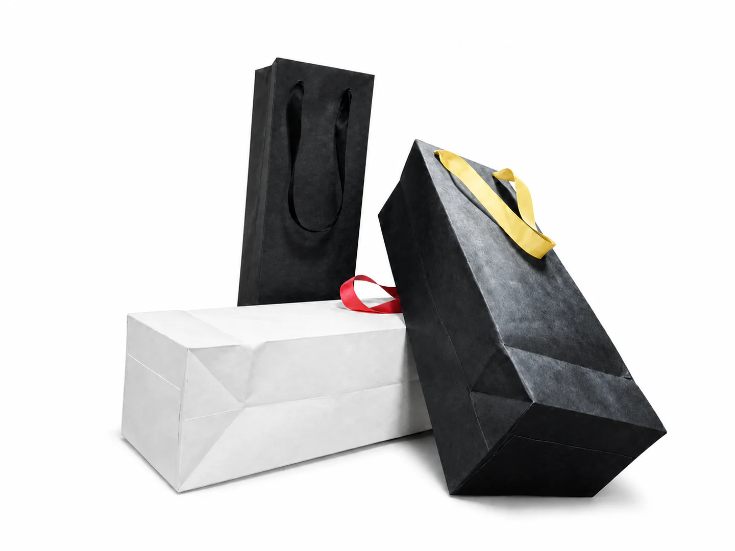Paper bag structure on white background